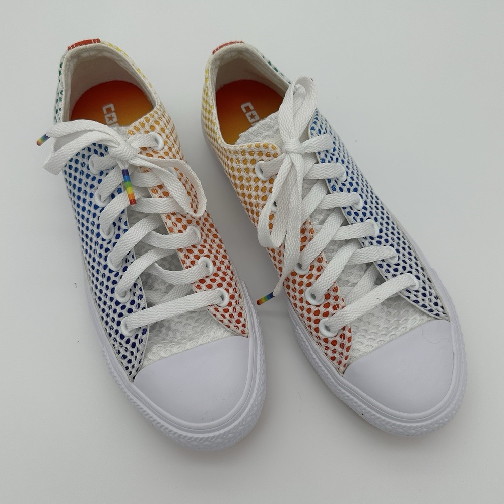 Converse All Star Unisex Sz 5(Men) 7(Women) Pride Mesh Rainbow Bottom 🌈